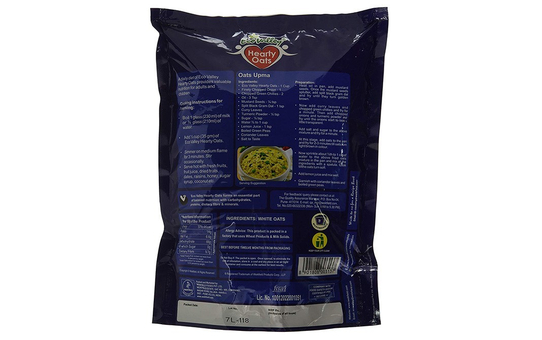 Eco Valley Hearty Oats    Pack  1 kilogram